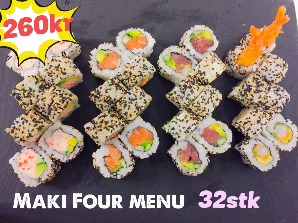 Maki Four menu 32stk 260kr